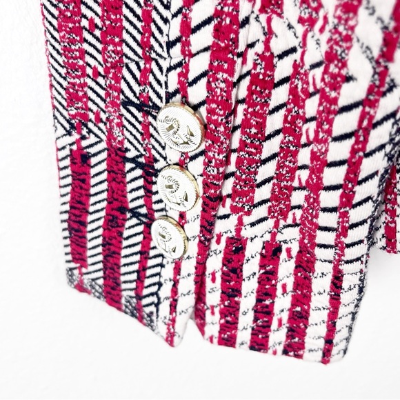 CABI Multicolored Long Sleeves Three Buttons Pockets Patchwork Blazer Medium - Picture 6 of 14